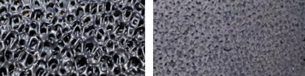 Left: Clean catalytic converter / Right: contaminated catalytic converteror