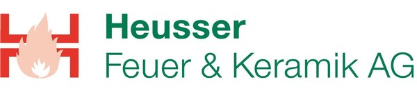Logo Heusser Feuer & Keramik AG, Rüegg Studio Winterthur